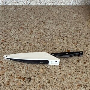 The Pampered Chef Black and White Knife with Sheath